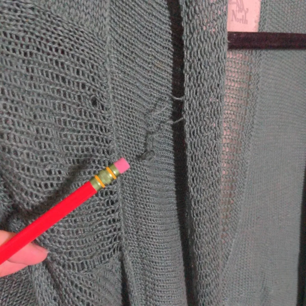 Angel Of The North Womens Cardigan Sweater Green Linen 3/4 Sleeve Petite MP Size undefined - Image 5