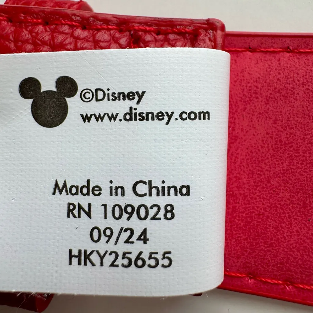 Disney Mickey Mouse Double Ears Belt Red/Silver Size M NWT - Image 11