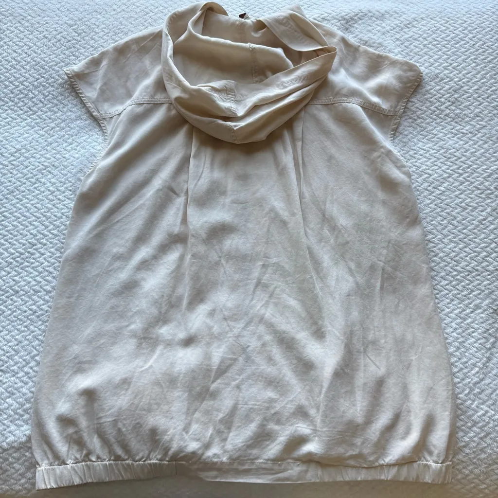 XCVI Drop Shoulder Full Zip Hooded Vest M Ivory Utility Cargo Lagenlook Gorpcore - Image 5