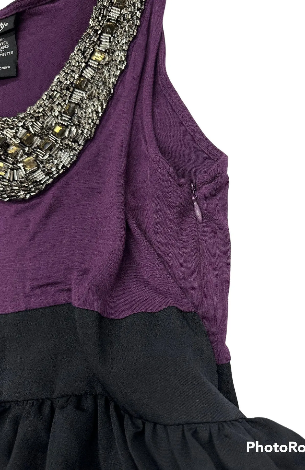 Vanity Sleeveless Beaded Ruffled Mini Dress (S) - Image 4