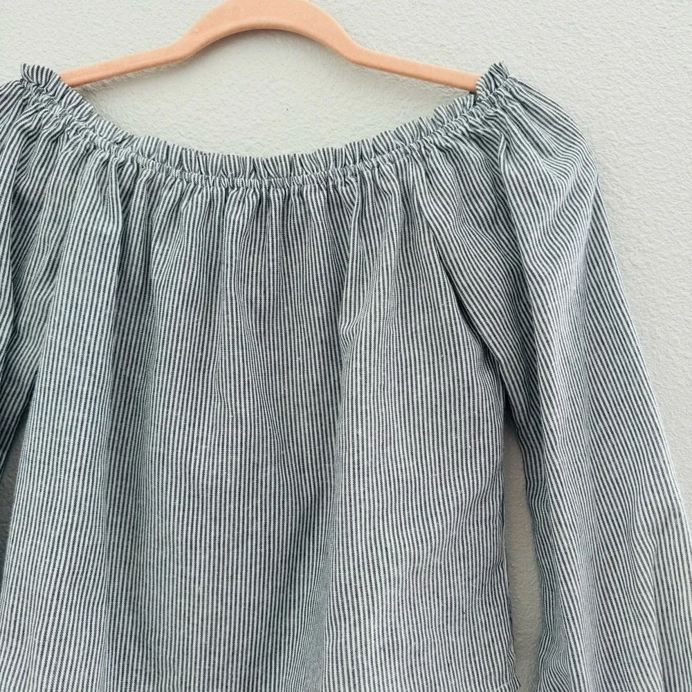 Brandy Melville Striped Off‎ The Shoulder Top - Image 4