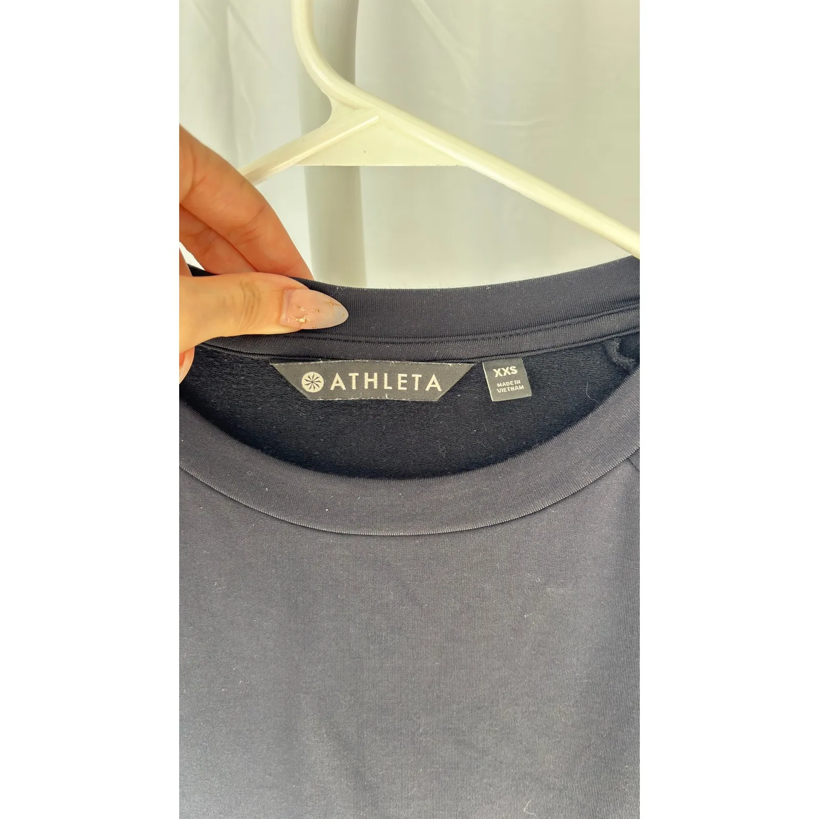 Athleta Black Snap Sleeve Sweatshirt Dress Tunic XXS Athleisure Casual - Image 5