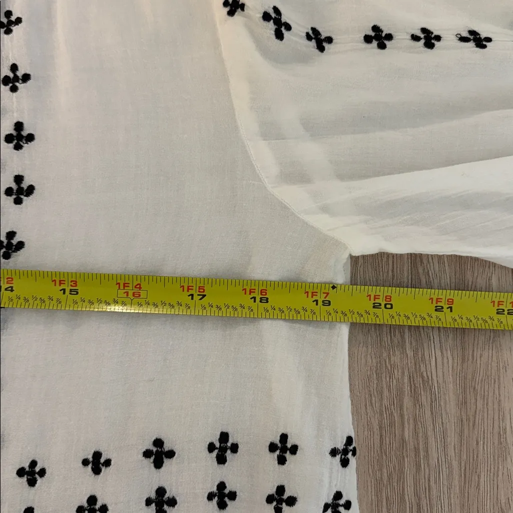 India Collection Emerson Fry Long Sleeve Button Down Pullover Blouse Top XS White - Image 9