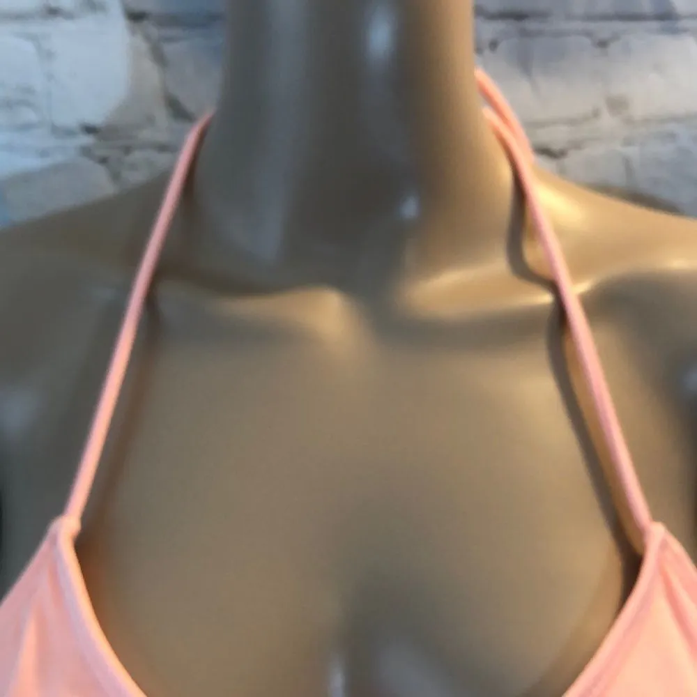 OP  Peach Triangle String Halter Top Bikini Jrs Small - Image 8