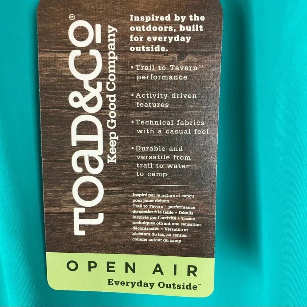 NEW Toad & Co Aquaflex Turquoise Dress w/ Strappy Back & Shelf Bra, Women Size S Green - Image 8