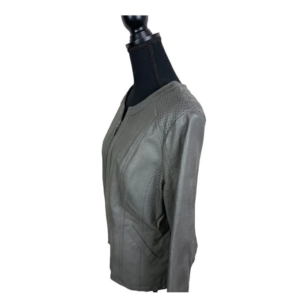 #112 ALFANI Charcoal Vegan Leather Jacket - Image 2