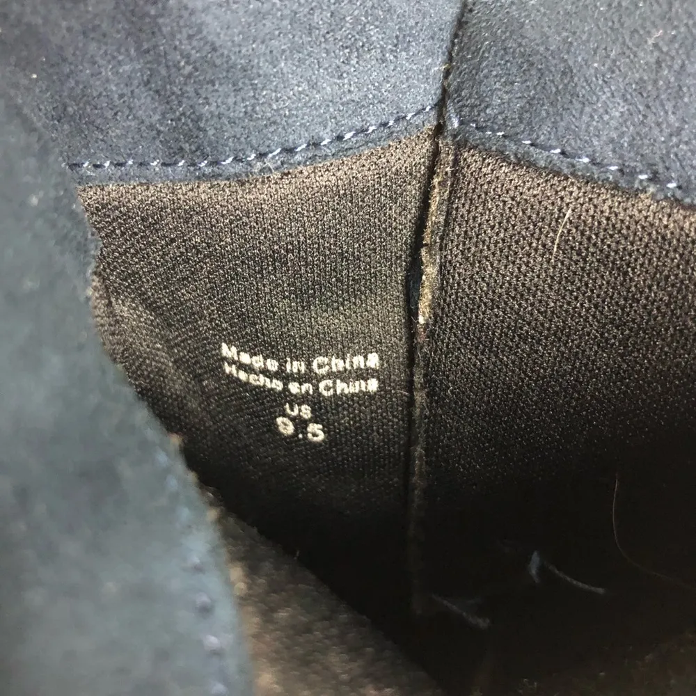 Parker & Sky Faux Suede Block Heel Booties Navy - Image 6