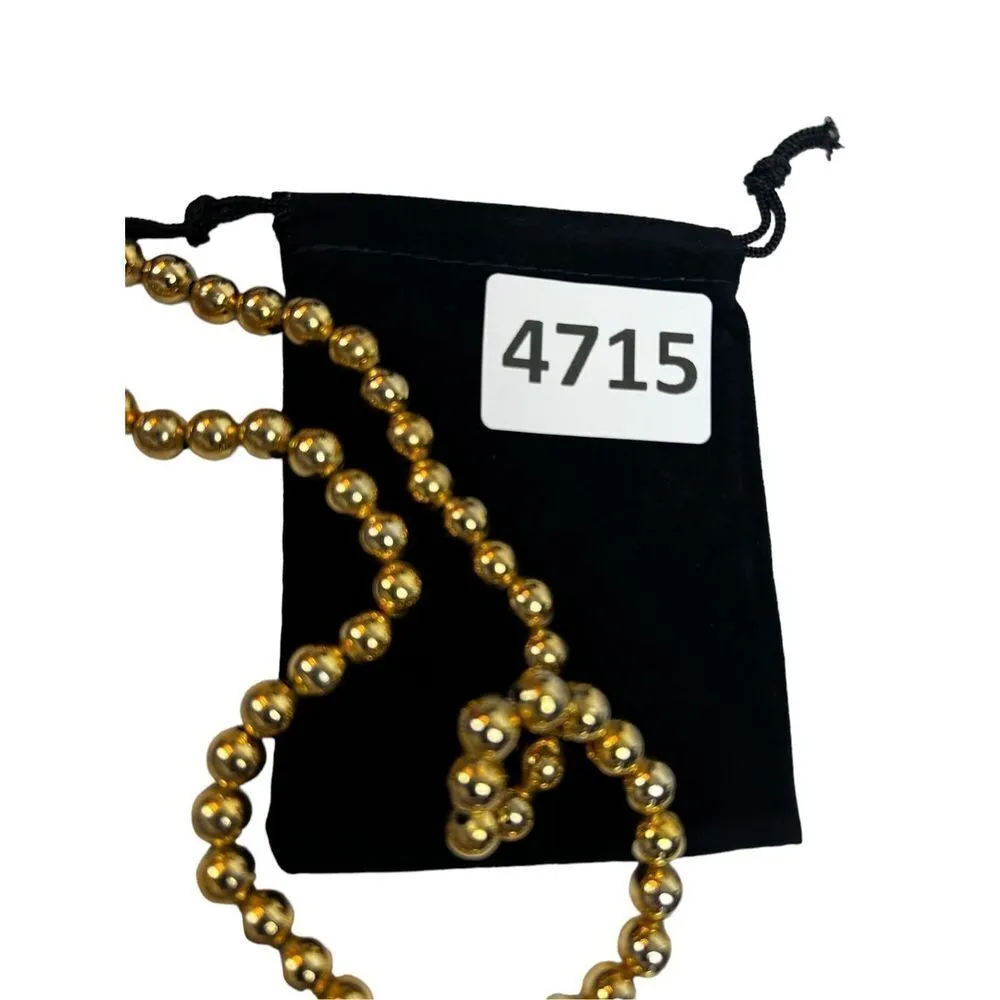 Single strand golden toned beaded necklace choker Gold - Image 10