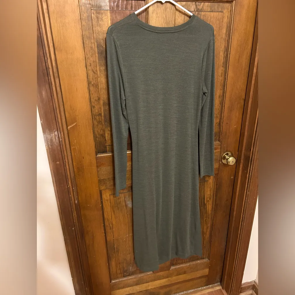 Banana republic Like New size small midi long sleeve green dress - Image 4
