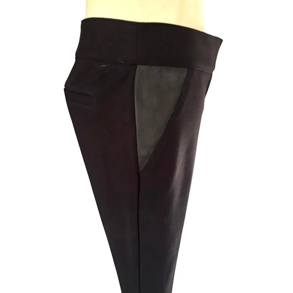 Cache Black Self Belt Pant Gray Sueded Insert Animal Trim Inside Stretch NWT$128 - Image 7