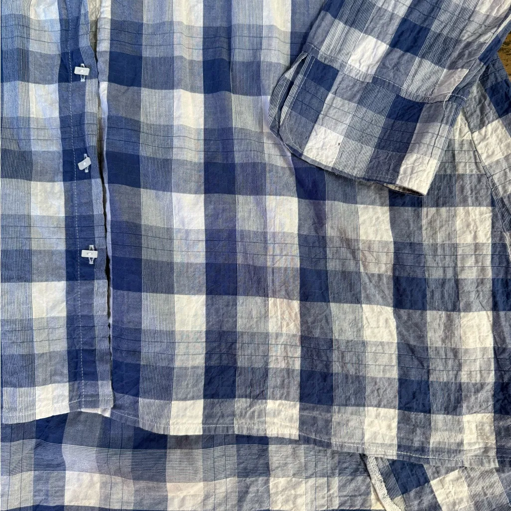 Habitat  Cotton Blend Textured Gingham Button Up Blouse ~ Size Small 💚🍄 - Image 8