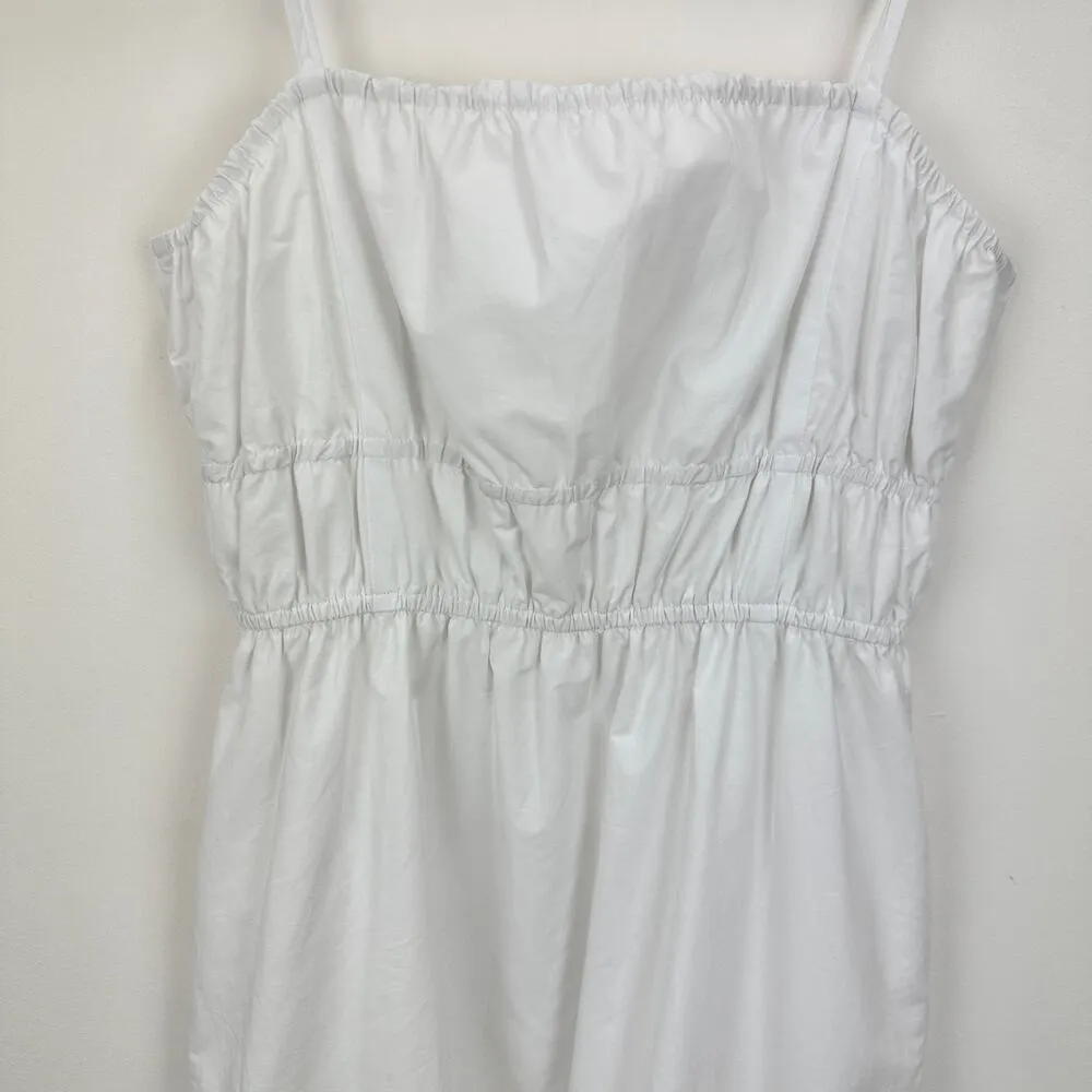 Madewell Embroidered Tank Midi Dress White Poplin Cottagecore Pockets US 2 NWT - Image 15
