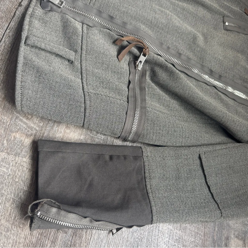 All Saints Zulia Biker Jacket Deconstructed No Belt Moto Distressed Sz 2 Flaw - Image 14