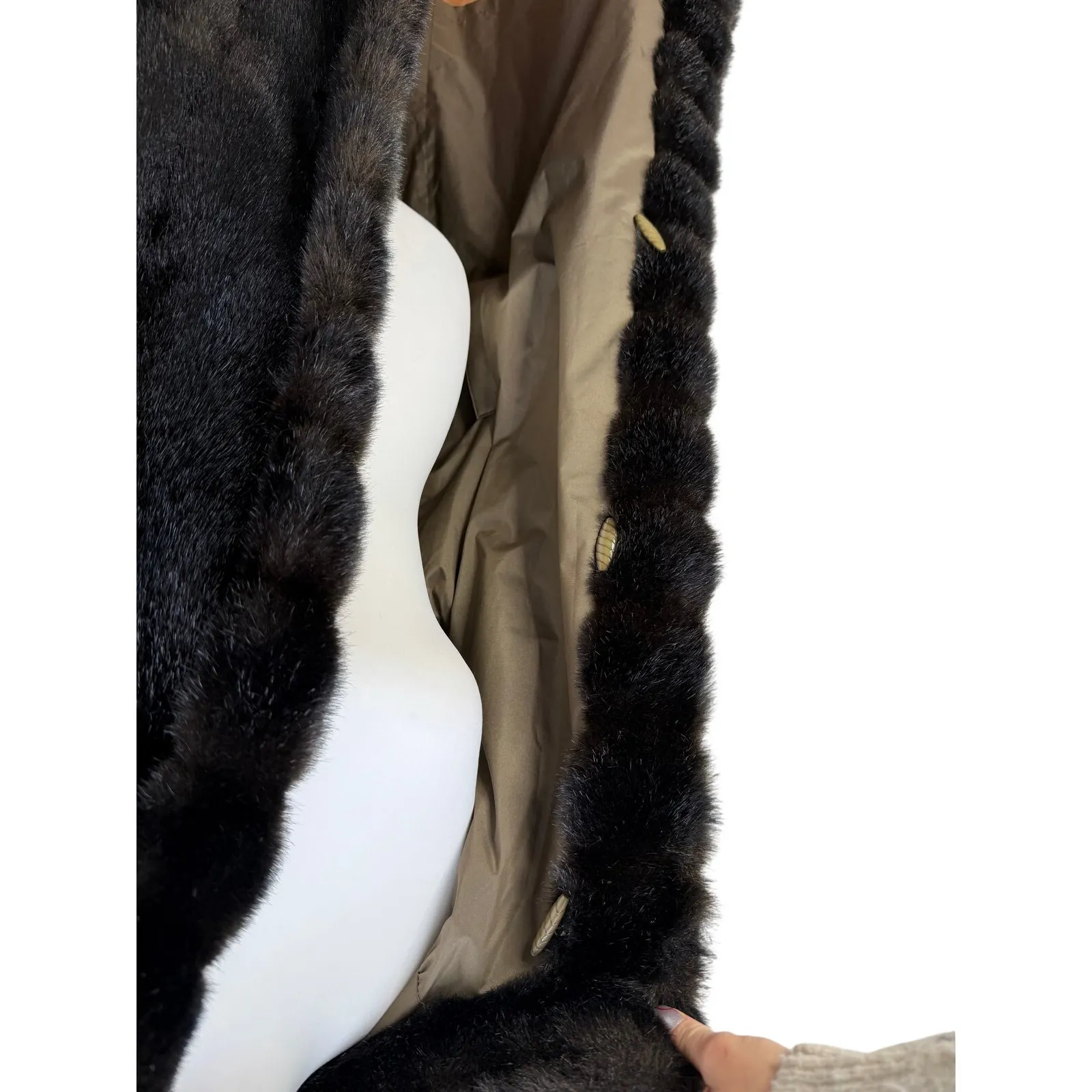 Dubrowsky Perlbinder Fur Coat Womens Size 8 Brown Genuine Luxury Vintage Winter Size M - Image 6