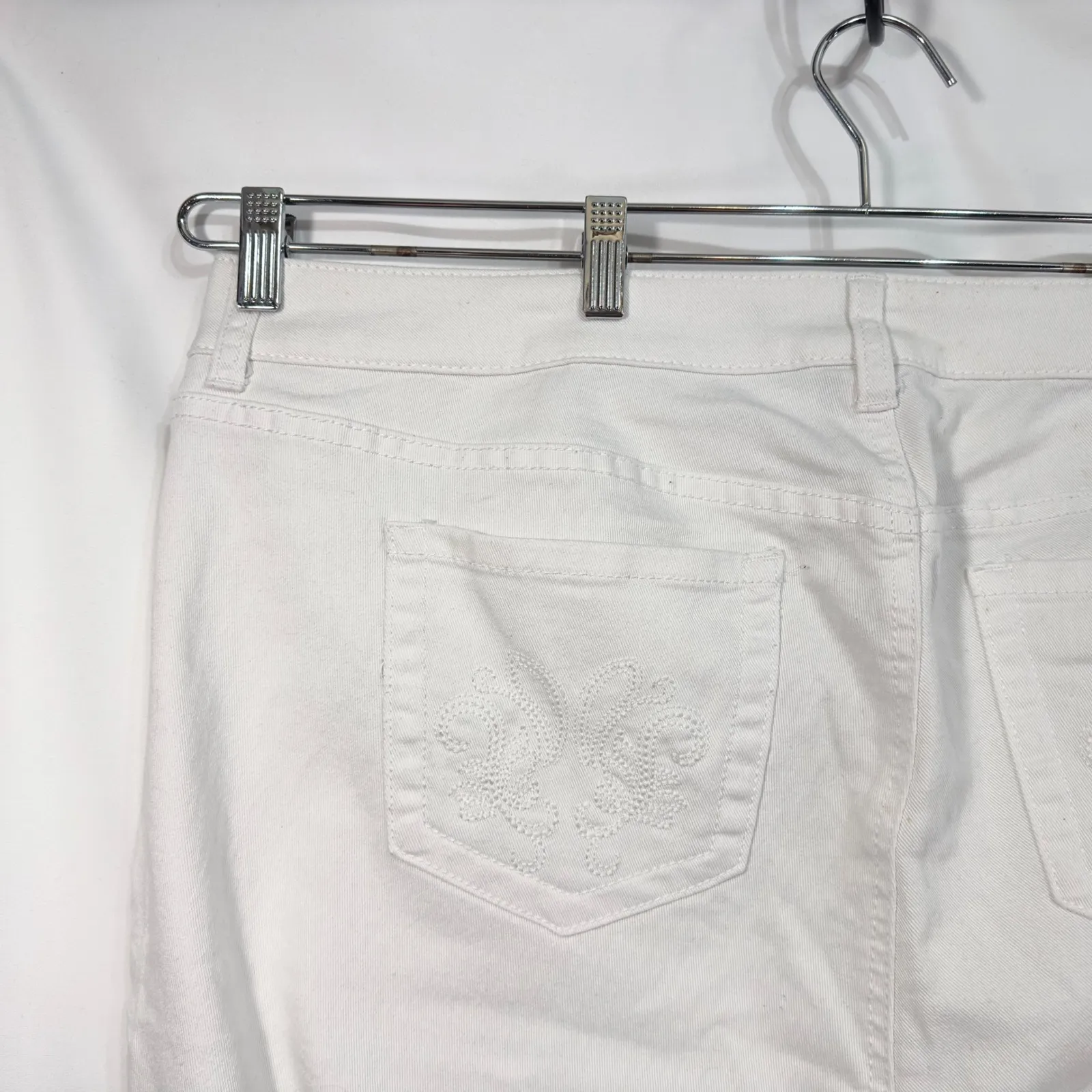 Torrid Plus Size 18 Jeans Denim‎ White Embroidered Pocket Skinny Mid Rise 937 - Image 10