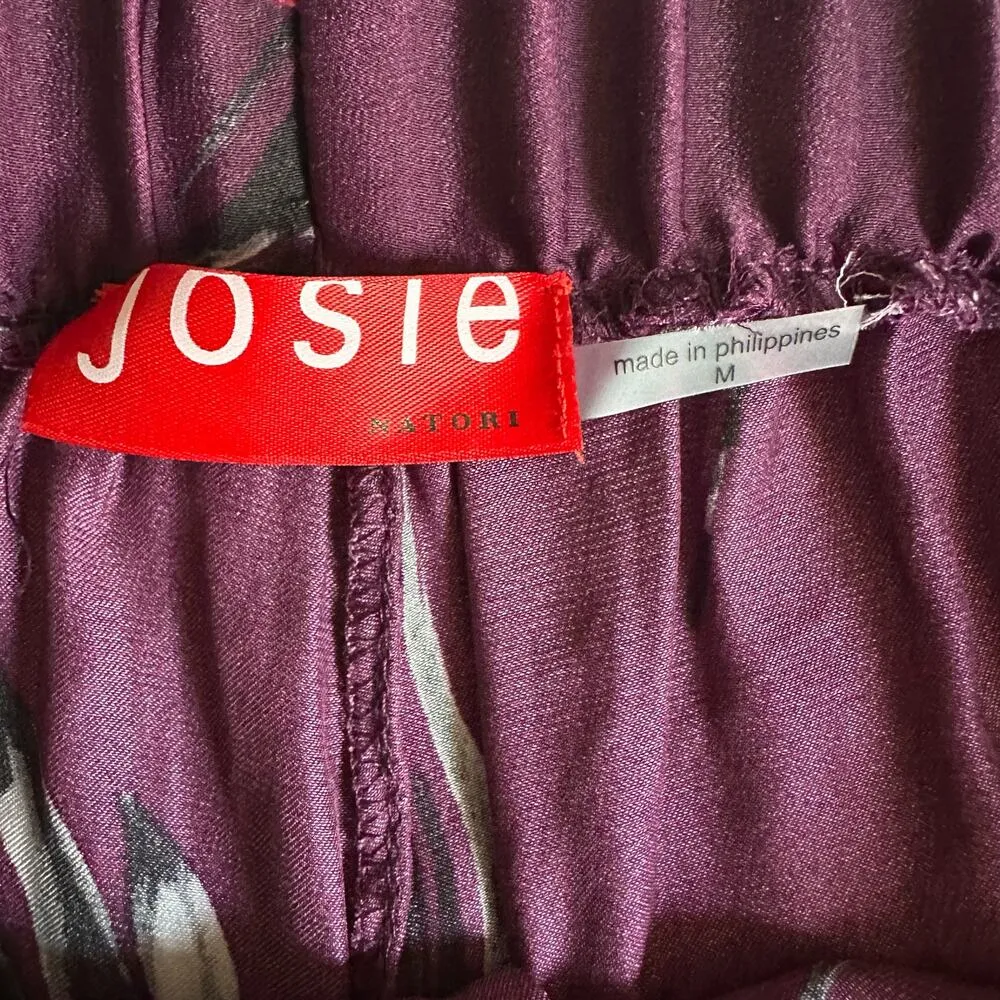 Josie Natori Freestyle Pants Purple / Pink Women’s size Medium pretty floral - Image 6