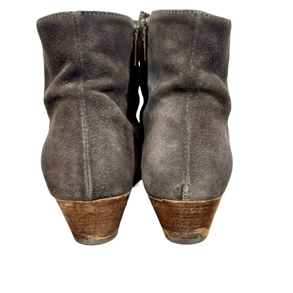 Woman by Common Projects Suede Zipper Ankle Boots in Charcoal Sz:39 Size 9 - Image 6