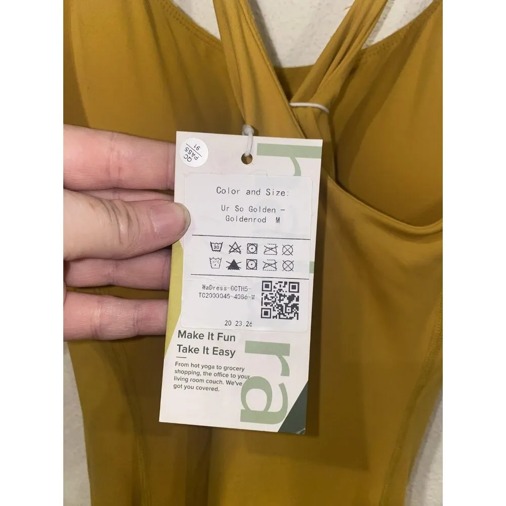 Halara In My Feels Everyday Dress Womens Medium Yellow Ur So Golden New - Image 3