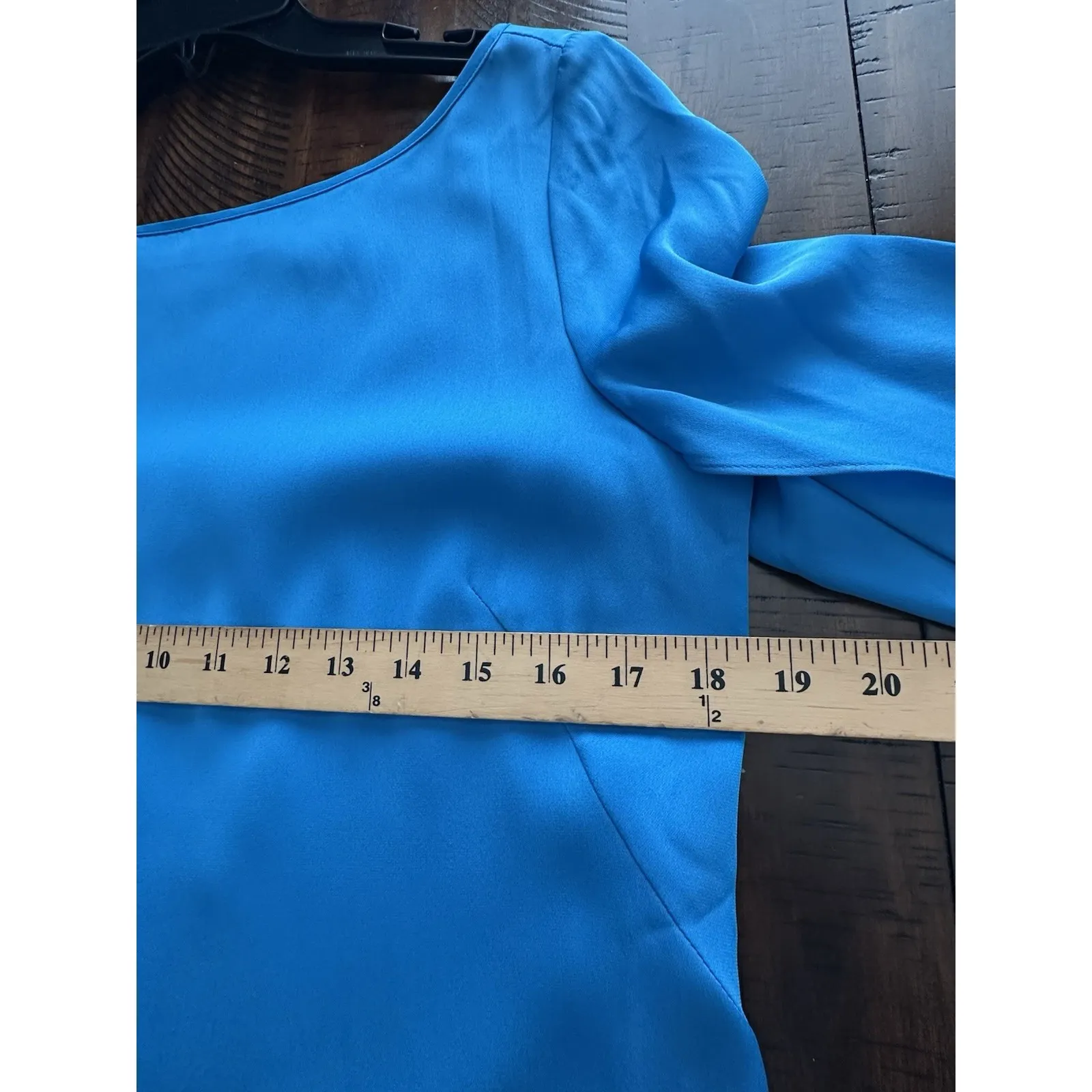 Milly Dress Size 10 Butterfly Sleeve Bateau Neck Silk-Blend Blue Aqua #HH7-7 - Image 10