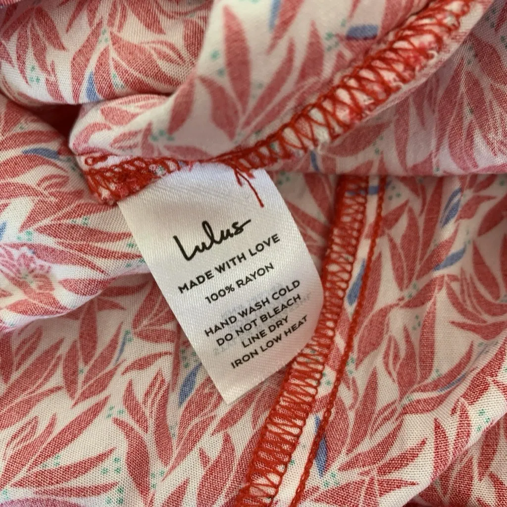 Lulus Romper Small‎ Red Short Sleeve Flowy Summer Party Dressy Chic - Image 6