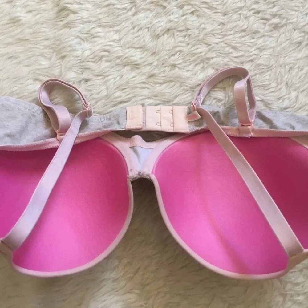 VS PINK Campus Lounge Lightly Lined Wear Everywhere T-Shirt Bra 34B Light Pink - Image 2