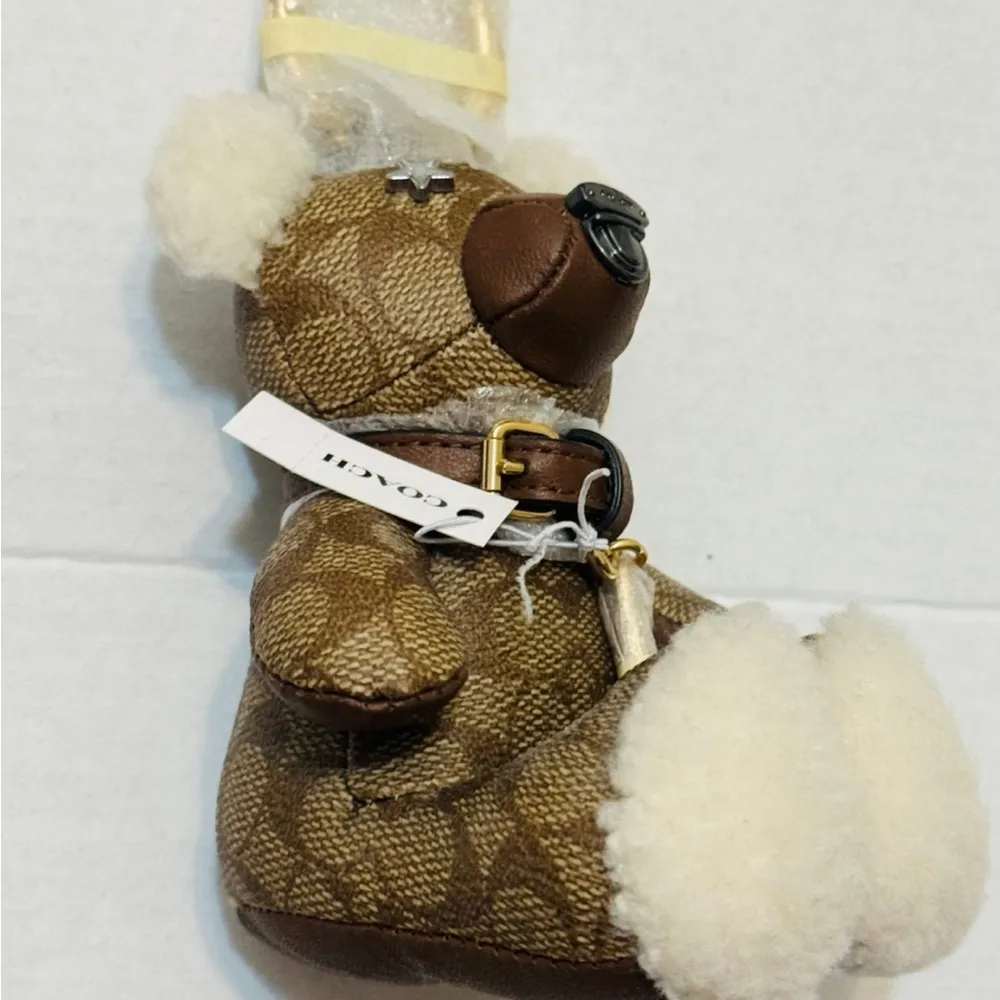 Coach Bear Charm Gold/Khaki in Signature Canvas 77676 - Image 5