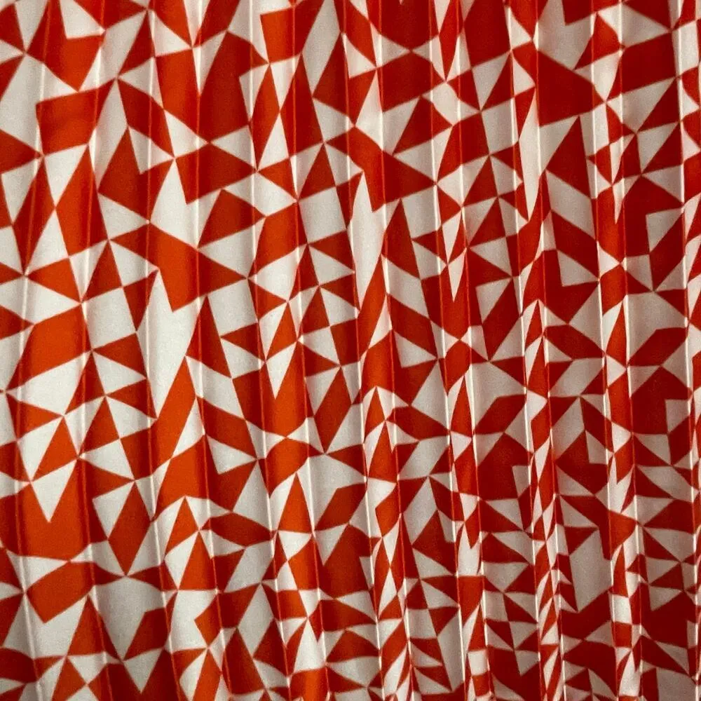 Future Collective Size 28/30 Orange White Pattern Pleated Skirt - Image 4