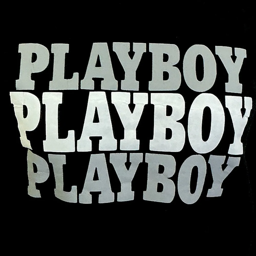 Playboy Sweatshirt Women Crew Neck Long Sleeve Black Gray White Logo Size Small - Image 10