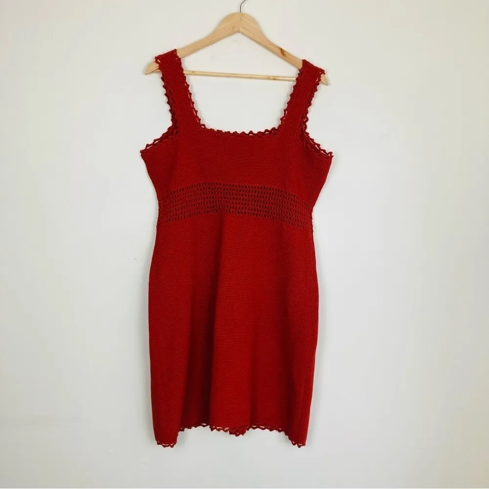 Rebecca Taylor orange crochet tank dress size XL - Image 5