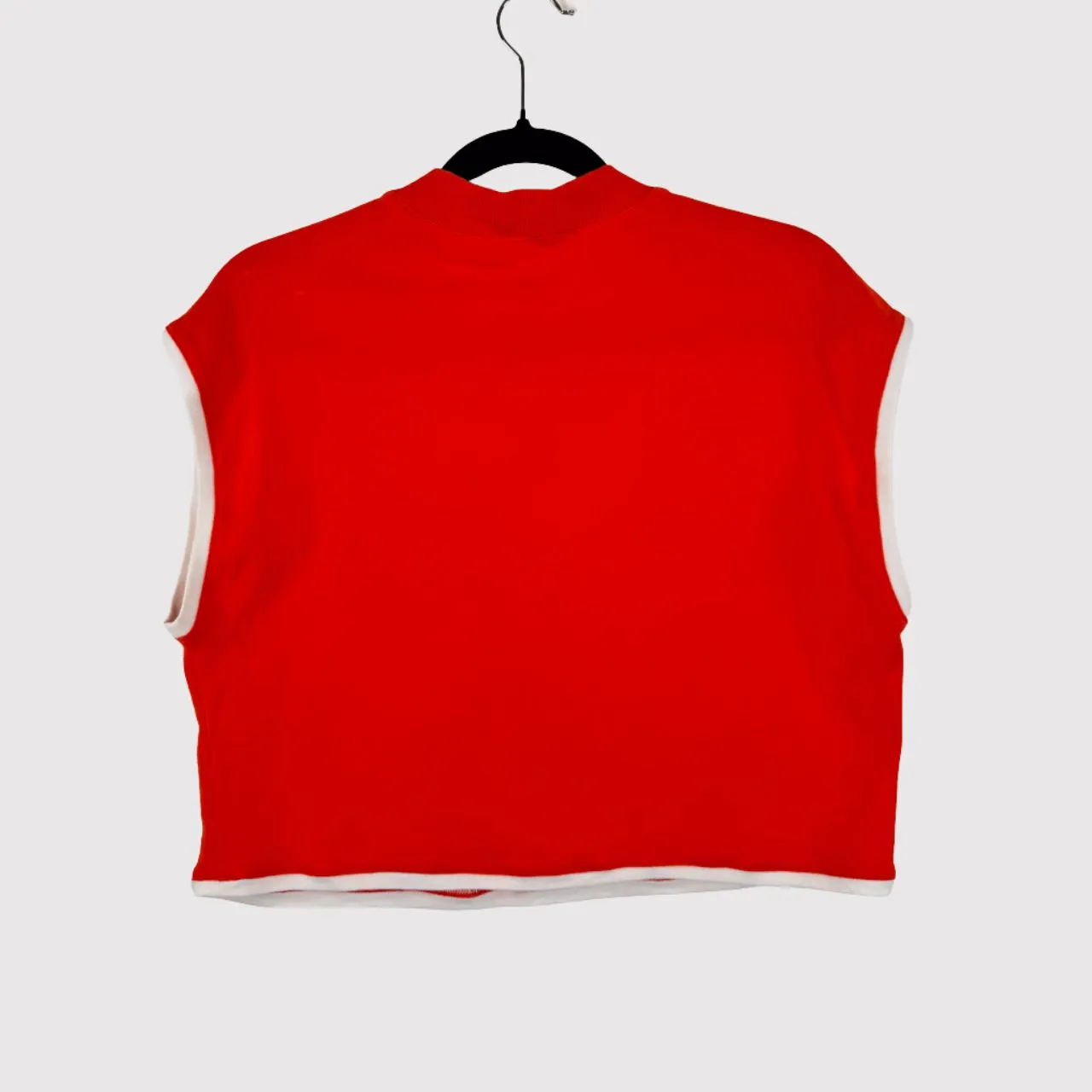 Anthropologie Maeve Womens Top Orange Cropped Mock Neck Sleeveless Blouse Medium - Image 2