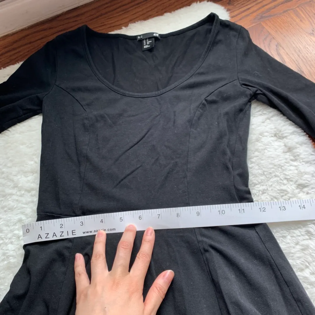Black Classic Half Sleeve Fit & Flare Dress XS - Image 3