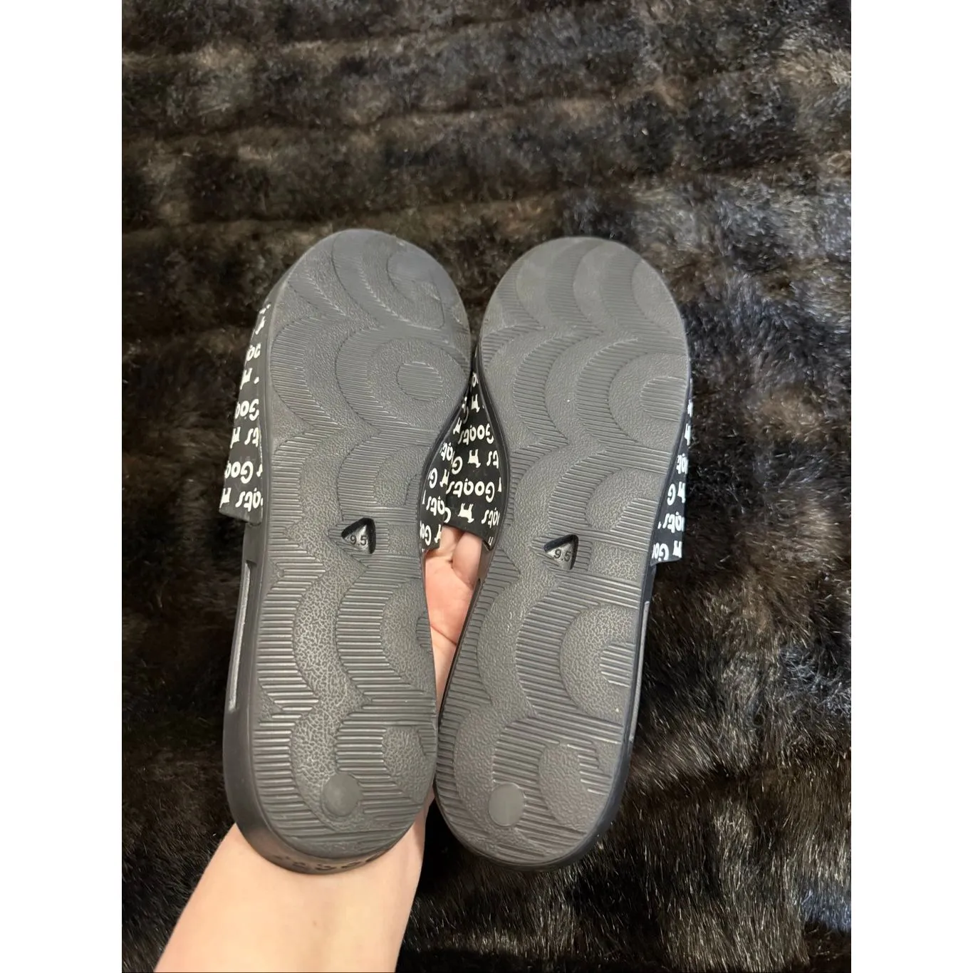 Goats Womens Pool Slides Black - Image 5