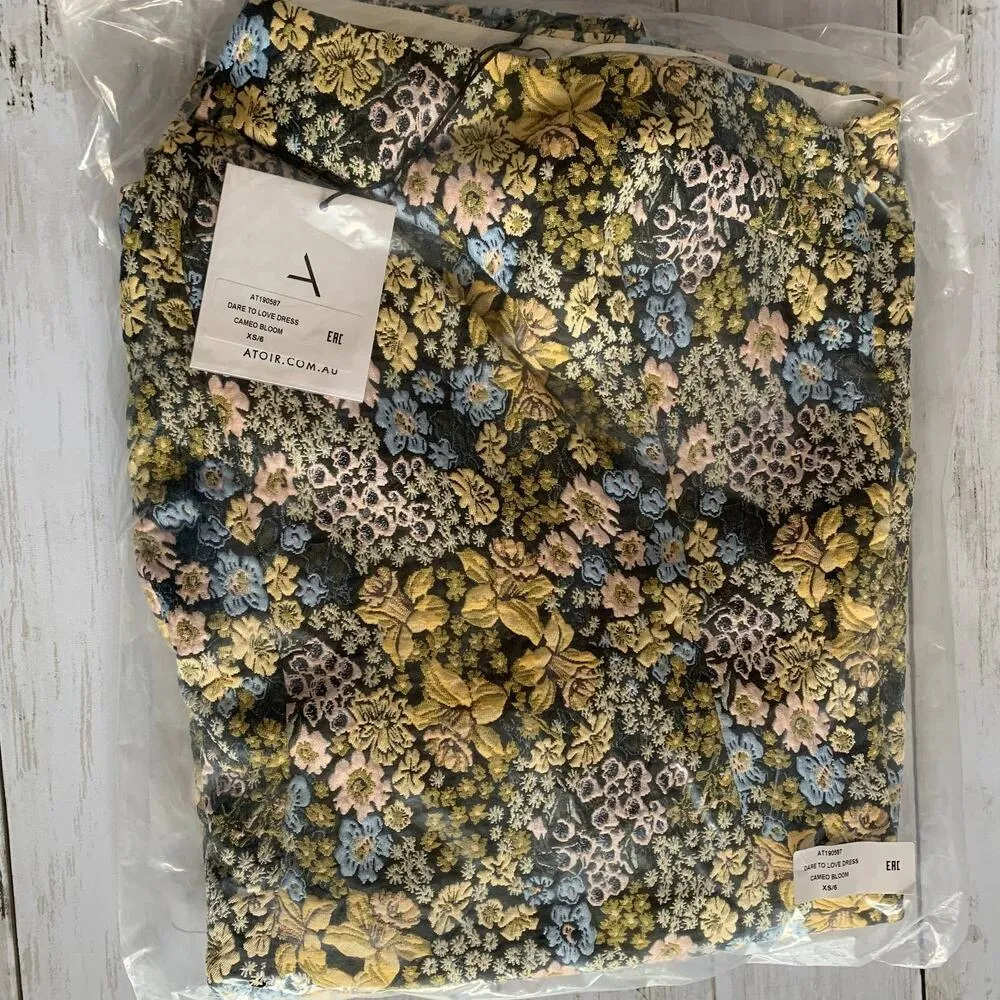 NWT Atoir Dare to Love Jacquard Puff Shoulder Mini Dress in Cameo Bloom Size 2 - Image 5