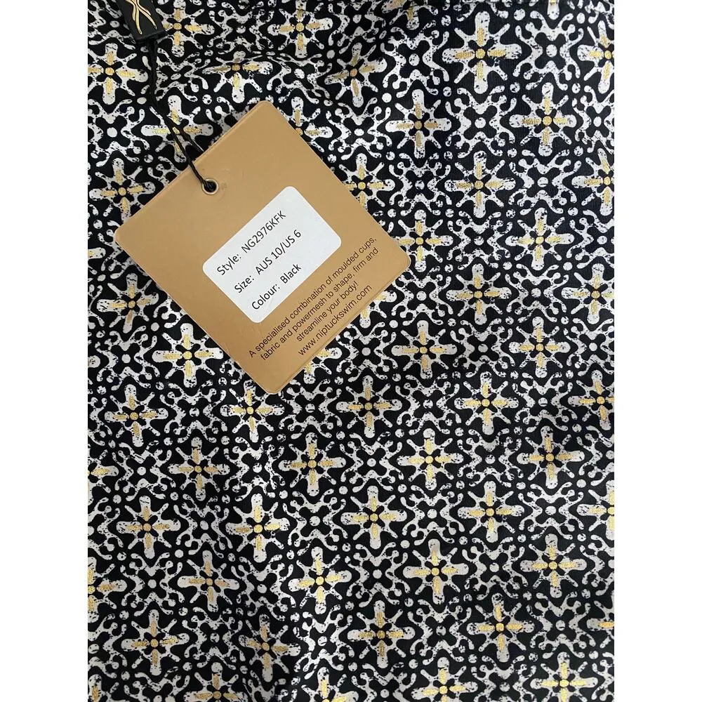 NIPTUCK SWIM One Piece Floral Black Gold Swimsuit Multifit Cup AU 10/ US 6 NWT - Image 4