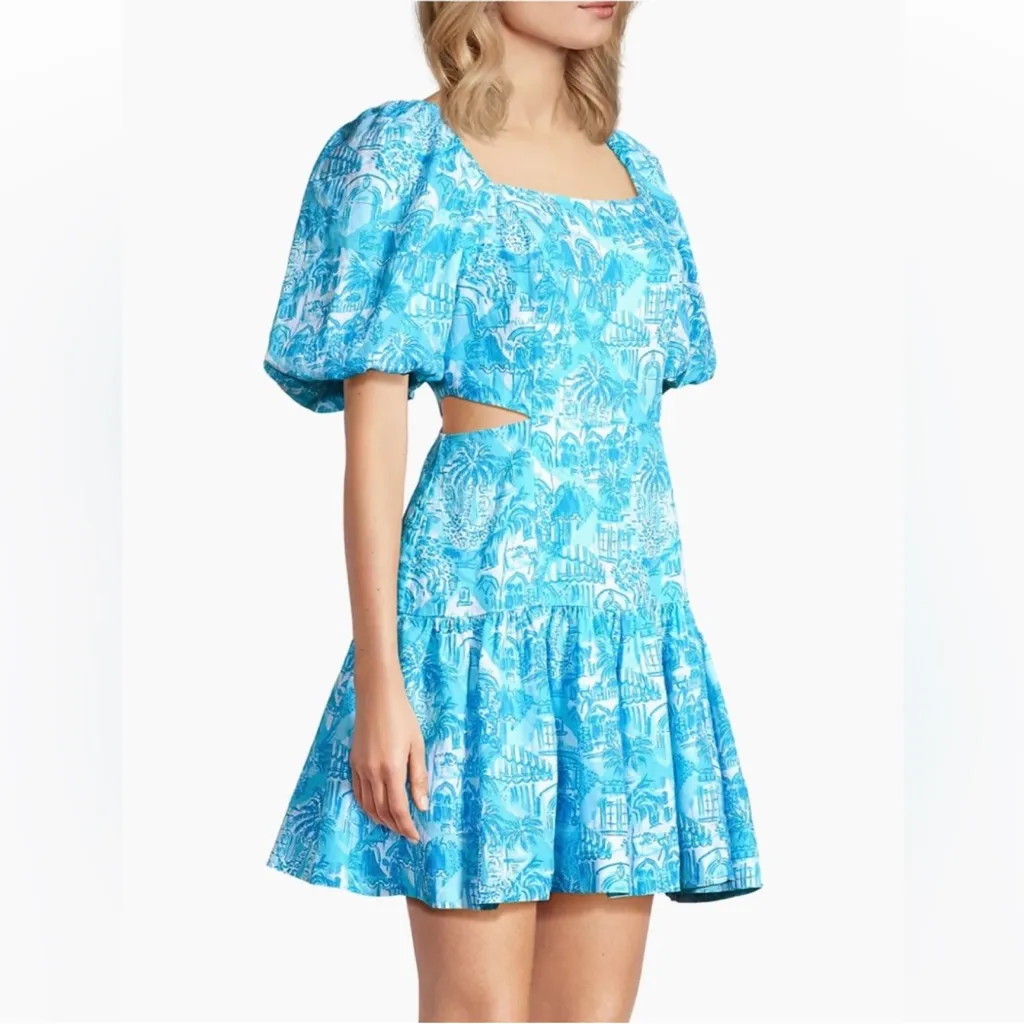 $248 Lilly Pulitzer Kylanne Amalfi Blue Sunny State Of Mind Mini Dress Sz 4 - Image 2