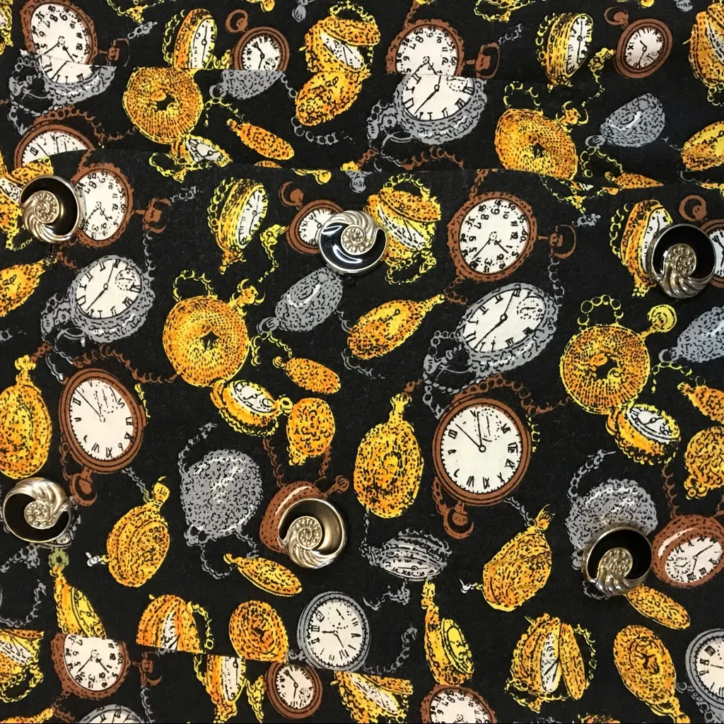 Vintage Blazer Quirky Clocks Alice‎ in Wonderland White Rabbit Halloween Costume Black Size M - Image 7