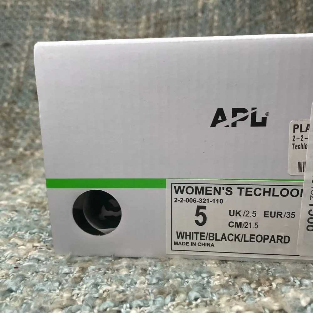 APL: Athletic Propulsion Lab Techloom Bliss Sneakers in White/Black/Leopard - Image 9