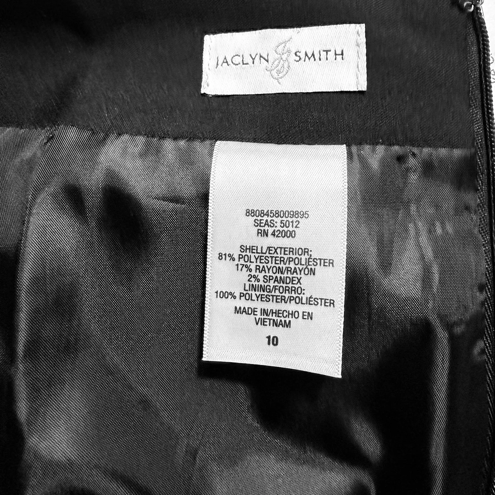 New Black Flared Suit Skirt Womens 10 M A Line Gored Jaclyn Smith Work Career - Image 4