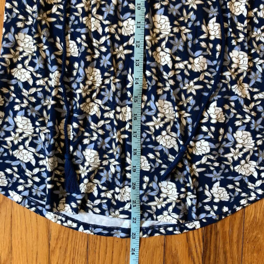 Daniel Rainn NWT Women's Blue Floral Cap Sleeve Blouse - Size Petite XS - Image 6