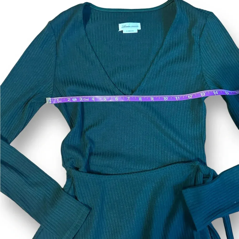 Revolve Lovers + Friends Green Flounce Juniper Dress Size Small Emerald Green - Image 4