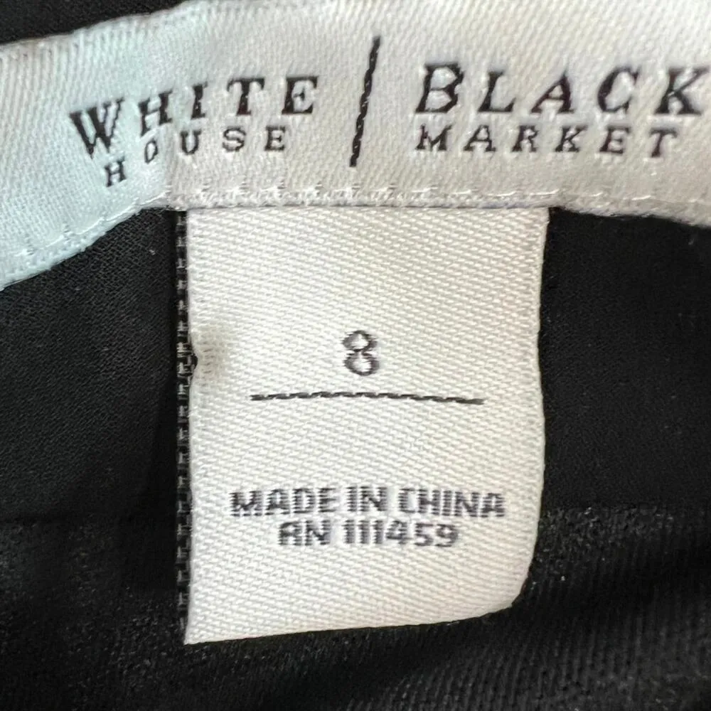 White House Black Market Trapeze Pleated Chiffon Dress Cutaway Shoulders 
Size 8 - Image 12