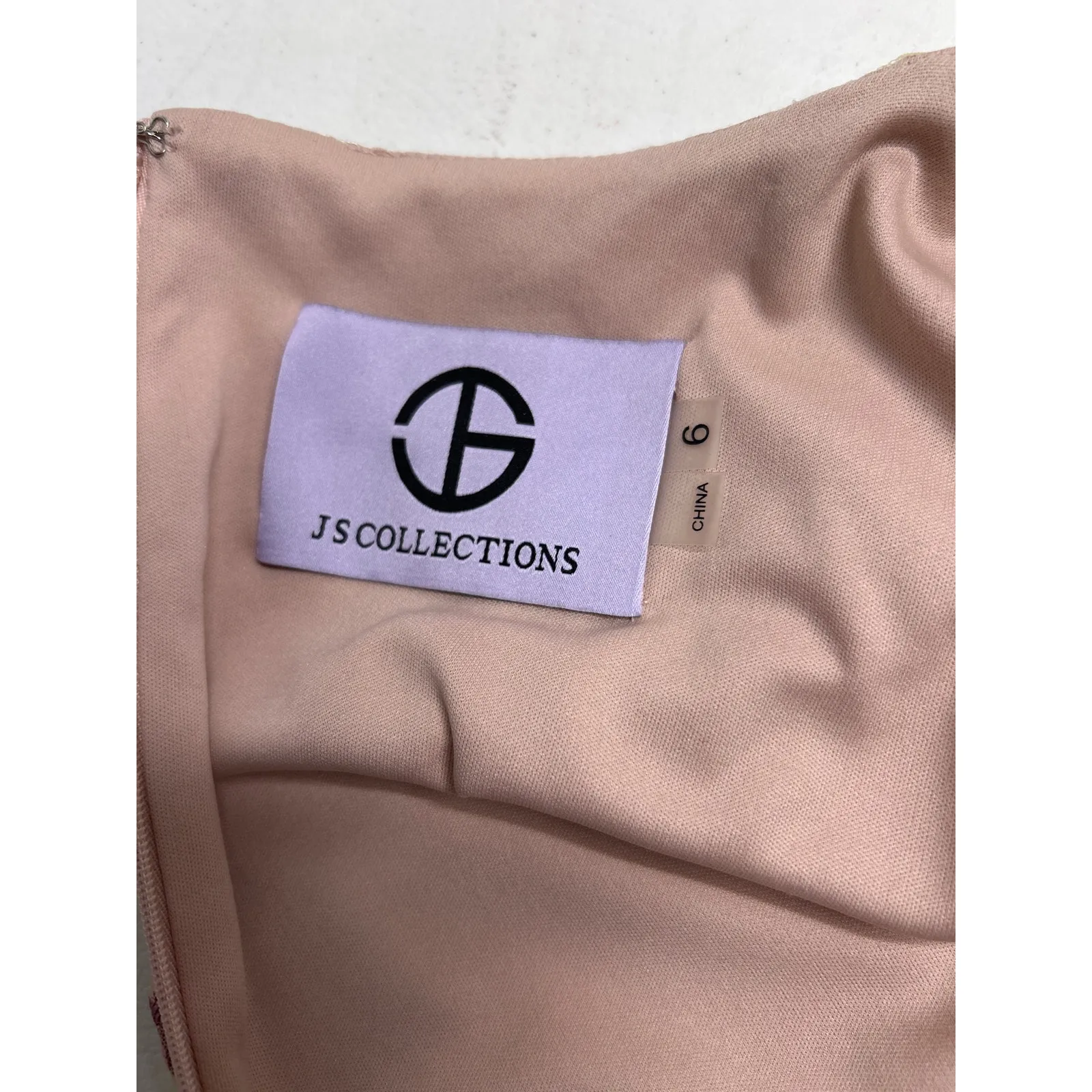 JS COLLECTIONS BLAKE SCALLOPED COCKTAIL DRESS IN NUDE SIZE 6. NWOT - Image 7