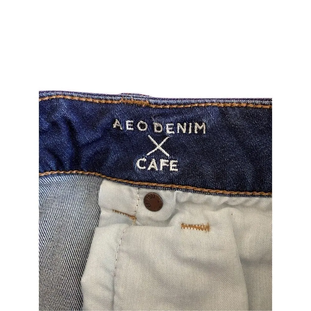 American Eagle Midi Super Stretch Cut Off Shorts Beach Vacation Summer - Image 5