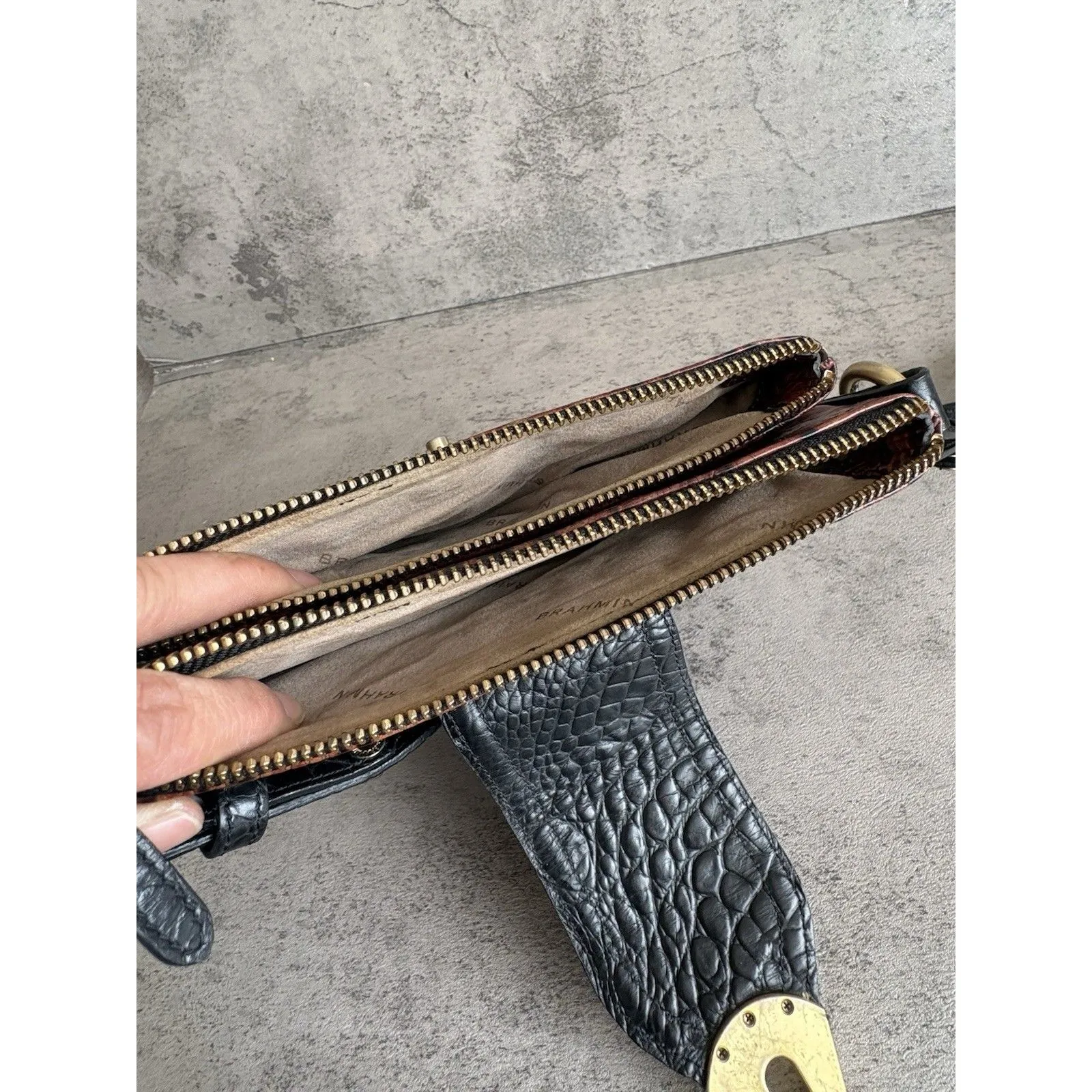 Brahmin Mojito Melbourne Crocodile Leather Bag Wallet Organizer Crossbody Purse - Image 8