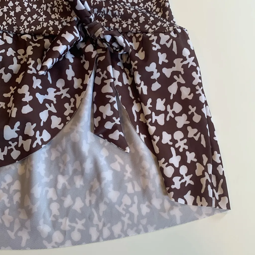 NWT Made with Love Brown and White Swim Dress Tankini Top Women’s Medium - Image 2