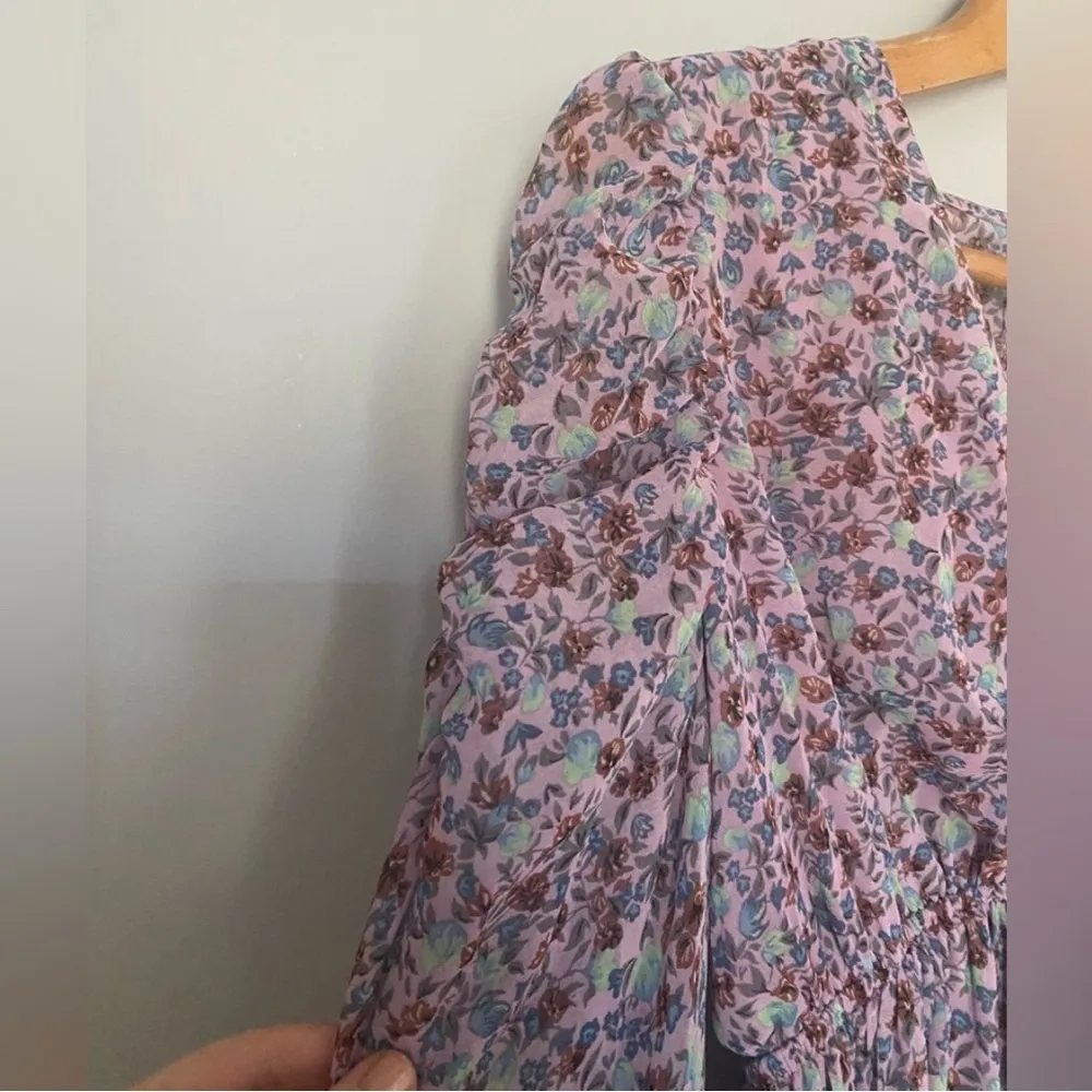 Wild Fable Lavender Long Ruched Sleeve V Neck Dress Size Small - Image 4