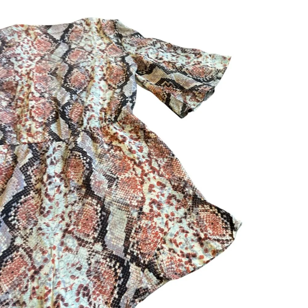 Lovers + Friends Epiphany Shorts Romper Snake Print Flowy Lace Up Size Small - Image 11
