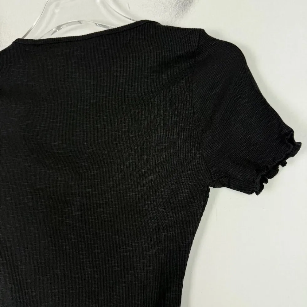 NWOT ASOS Design Short Sleeve Ribbed Bodysuit Black Size 00 PETITE 00P NEW - Image 6