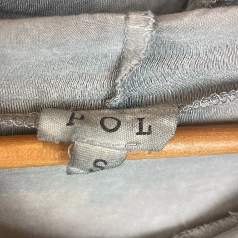 POL Gray Soft Long Sleeve Hoody Top S - Image 7