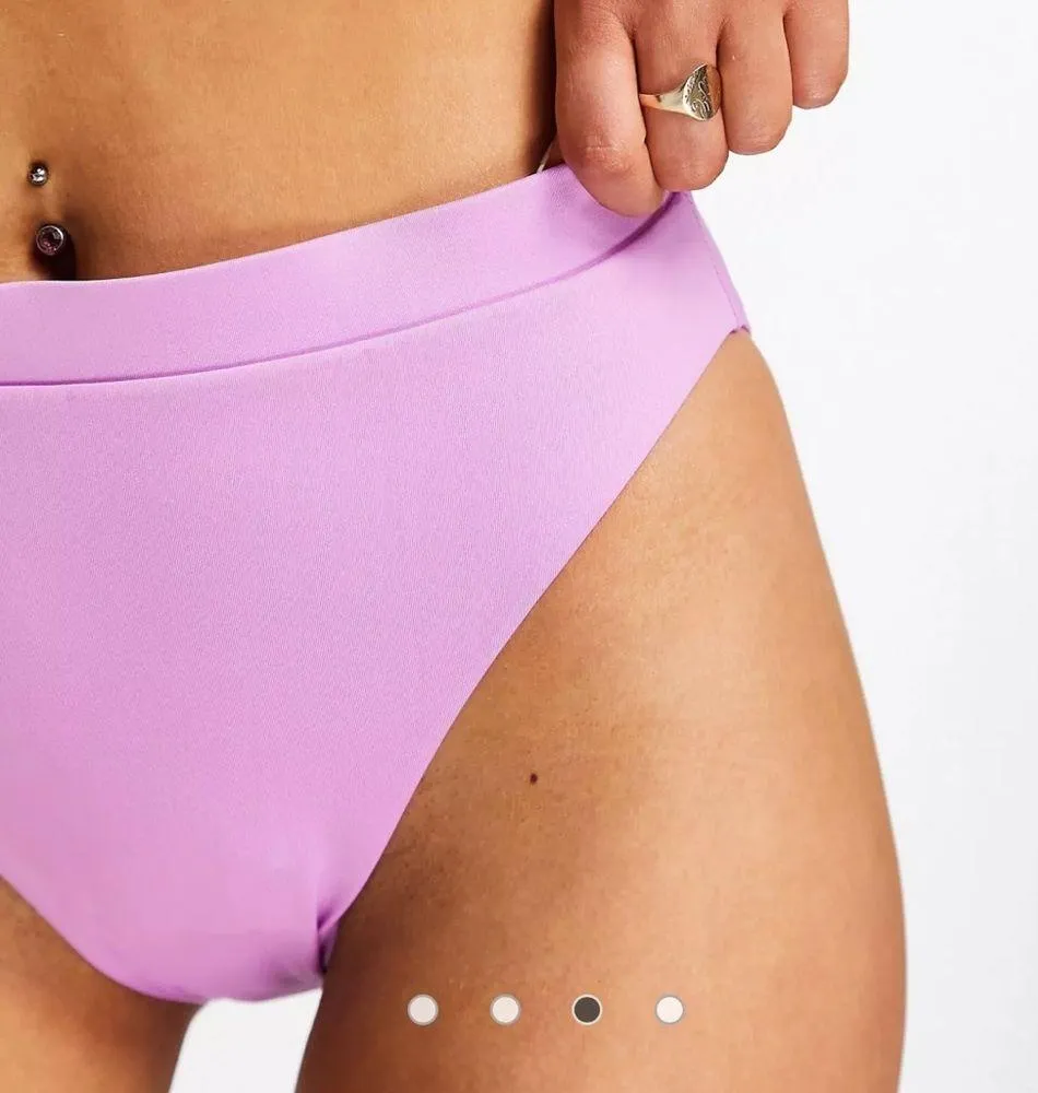 - Nike Essential High Waist Cheeky Bikini Swim Bottom - Lilac Large - Image 9